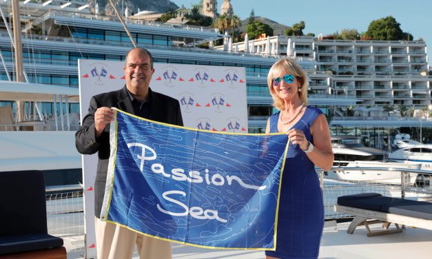 Sir Stelios hoists Passion Sea flag in Port Hercule
