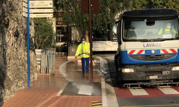 Monaco’s pavements, handrails and lifts disinfected