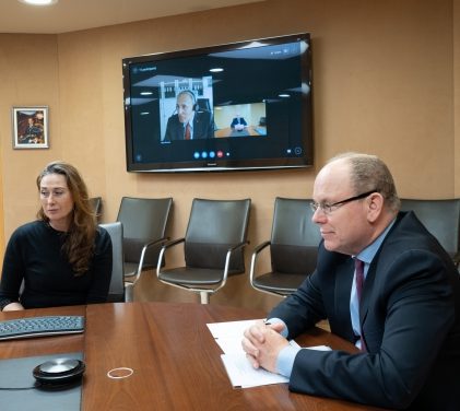Prince Albert talks remotely with post-doctoral students