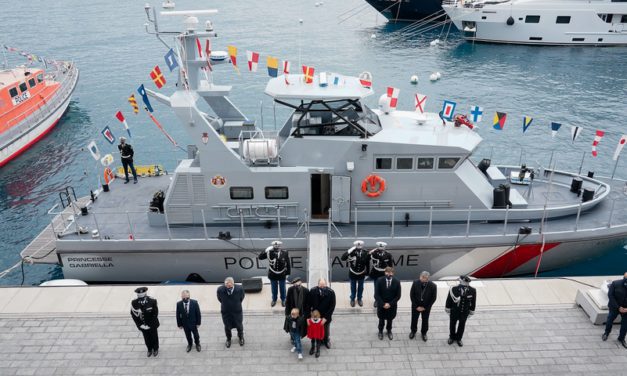 HSH Princess Gabriella baptises patrol boat with her name