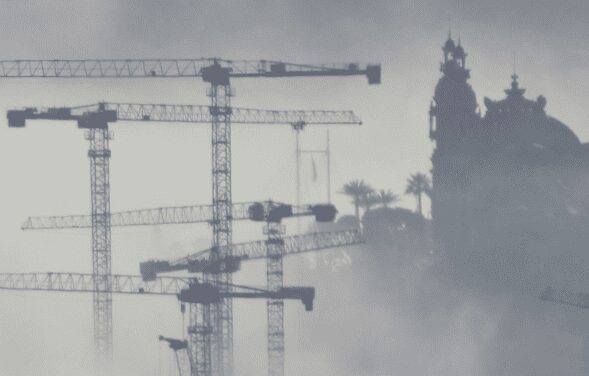 Monaco almost hidden in fog