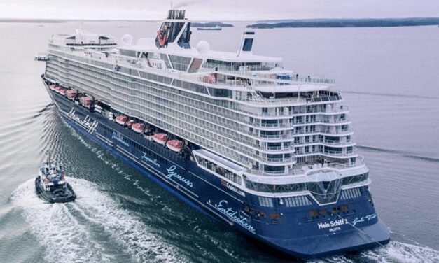 Huge cruise ship sails into multiple trouble