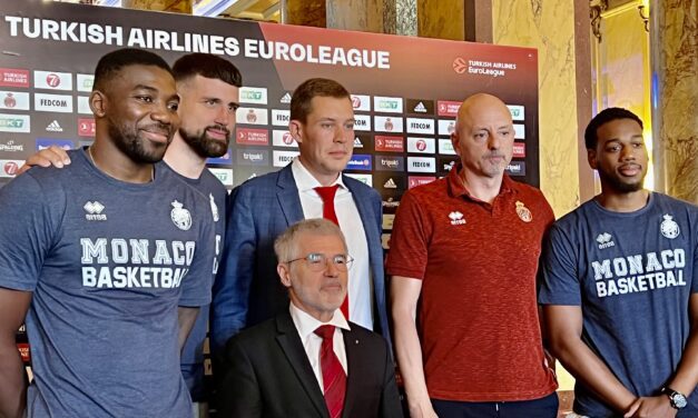 AS Monaco Basketball team meet Press ahead of pre-season training