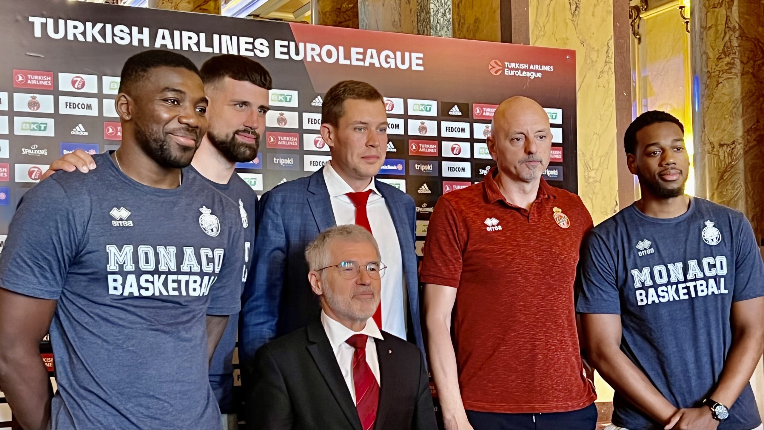 AS Monaco Basketball team meet Press ahead of pre-season training