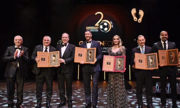 Robert Lewandowski wins 20th Golden Foot award in Monaco, Florentino Perez and Kosovare Asllani also honoured