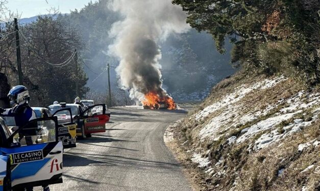 Monte-Carlo Rally co-driver burned in car before being airlifted to Nice hospital