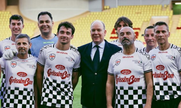 Charles Leclerc takes a tumble in entertaining charity World Stars football match