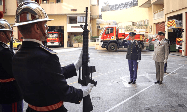Monaco Fire Brigade welcomes head of French Training and Intervention Unit
