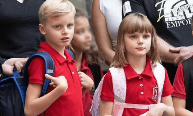 Prince and Princess take twins to school