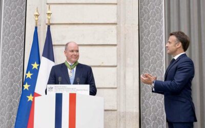 Prince Albert decorated with Order of Agricultural Merit by Emmanuel Macron in Paris
