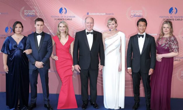 Princely couple close glamorous Monte-Carlo Television Festival