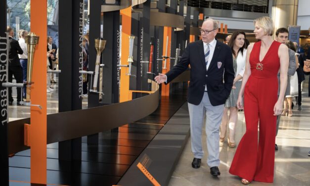 Princely couple inaugurate Olympic Flame Over Time exhibition
