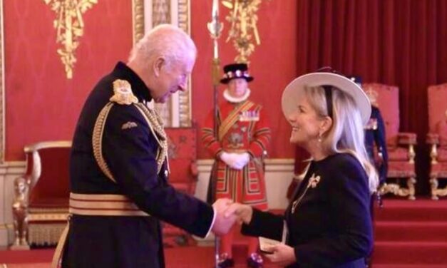 Cathy Foyle accepts posthumous OBE for Christopher Foyle at Buckingham Palace