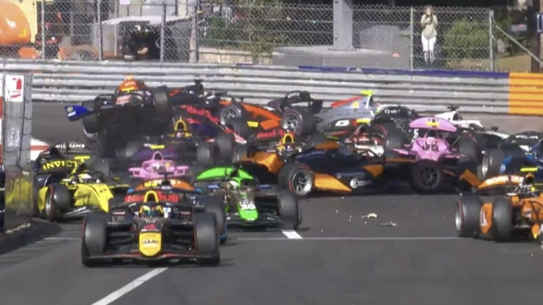 Carnage in the Principality: 11-car pile-up halts F2 race in Monaco mayhem