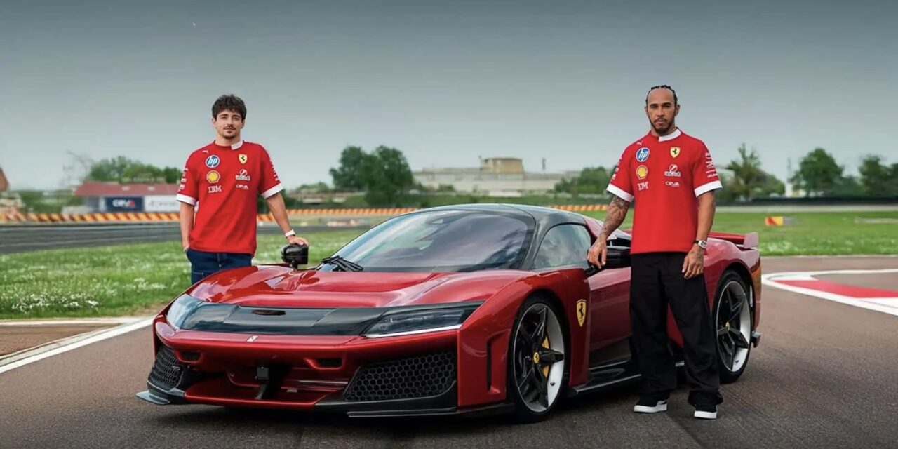 Hamilton and Leclerc go full throttle in Ferrari’s 1,200hp F80 Hypercar