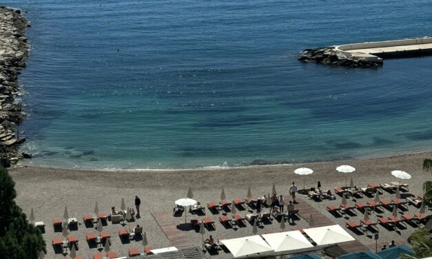 Swimming in protected waters at Méridien Beach Plaza