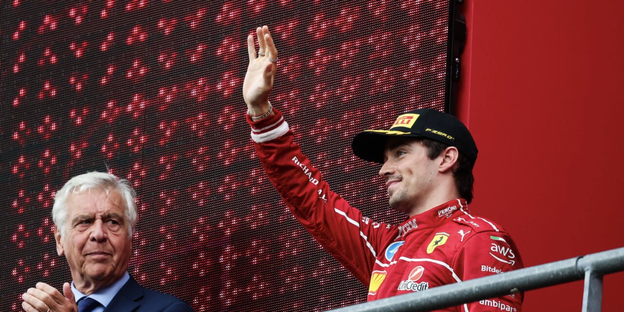 Leclerc holds off Verstappen to secure podium as Piastri triumphs at chaotic Belgian GP