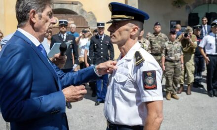 Holiday hero: Monaco firefighter honoured for saving life in the Alps