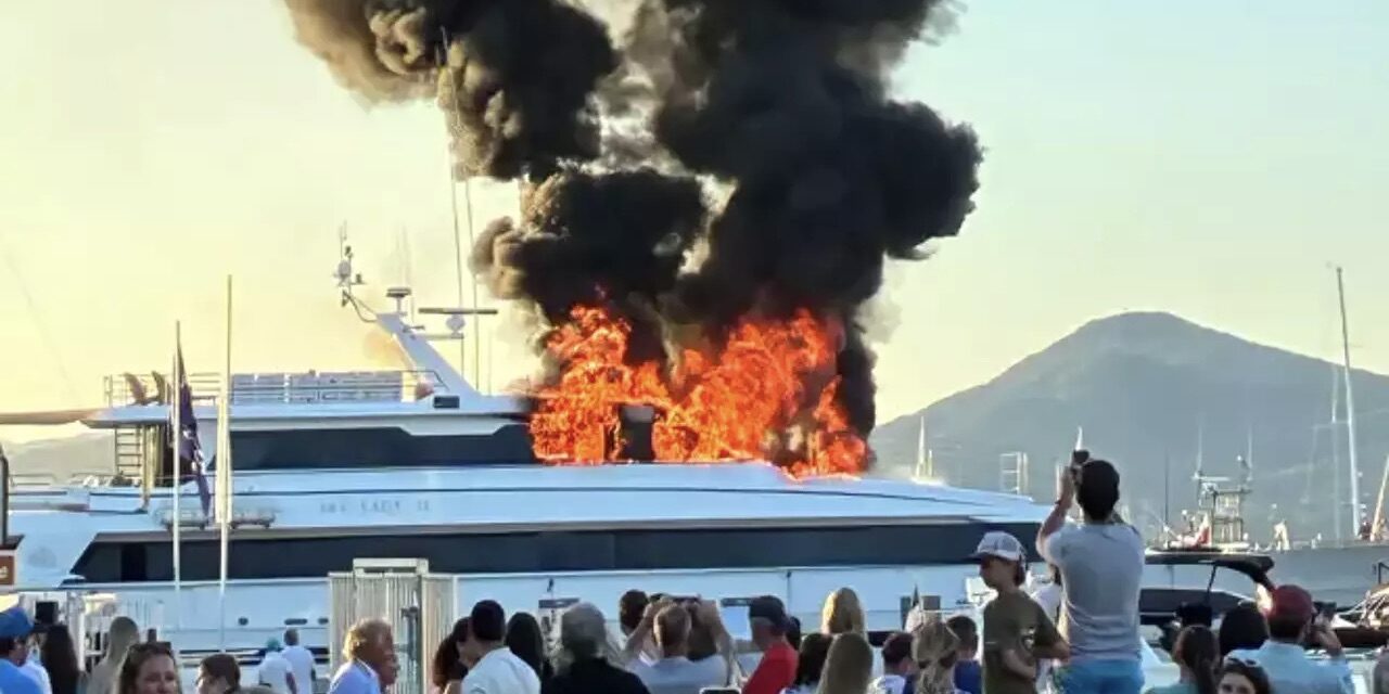 Superyacht fire in Saint-Tropez prompts port evacuations and pollution alert