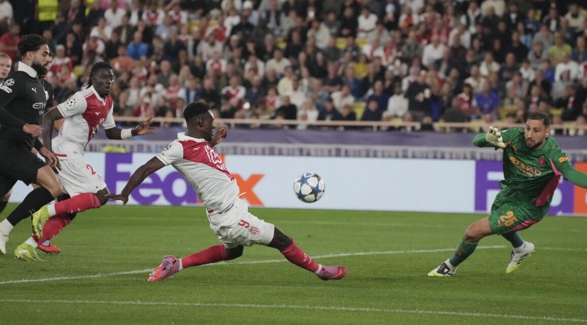 Monaco snatch late equaliser to hold Manchester City in thrilling Champions League clash