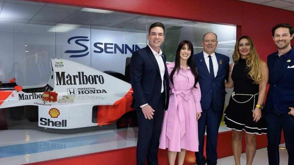 Prince Albert visits Ayrton Senna institute in São Paulo to honour racing legend’s legacy