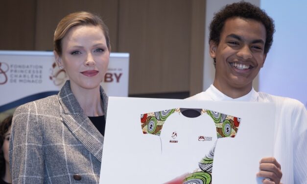 Princess Charlene honours young designers behind Monaco’s new rugby sevens jersey