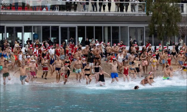 Cold water, warm hearts at Larvotto’s Christmas swim