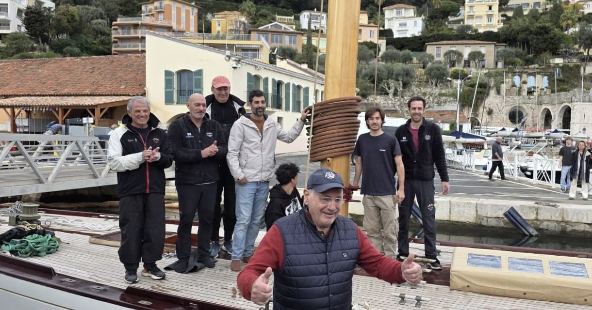 Tuiga receives new mast as Monaco’s historic yacht undergoes major refit