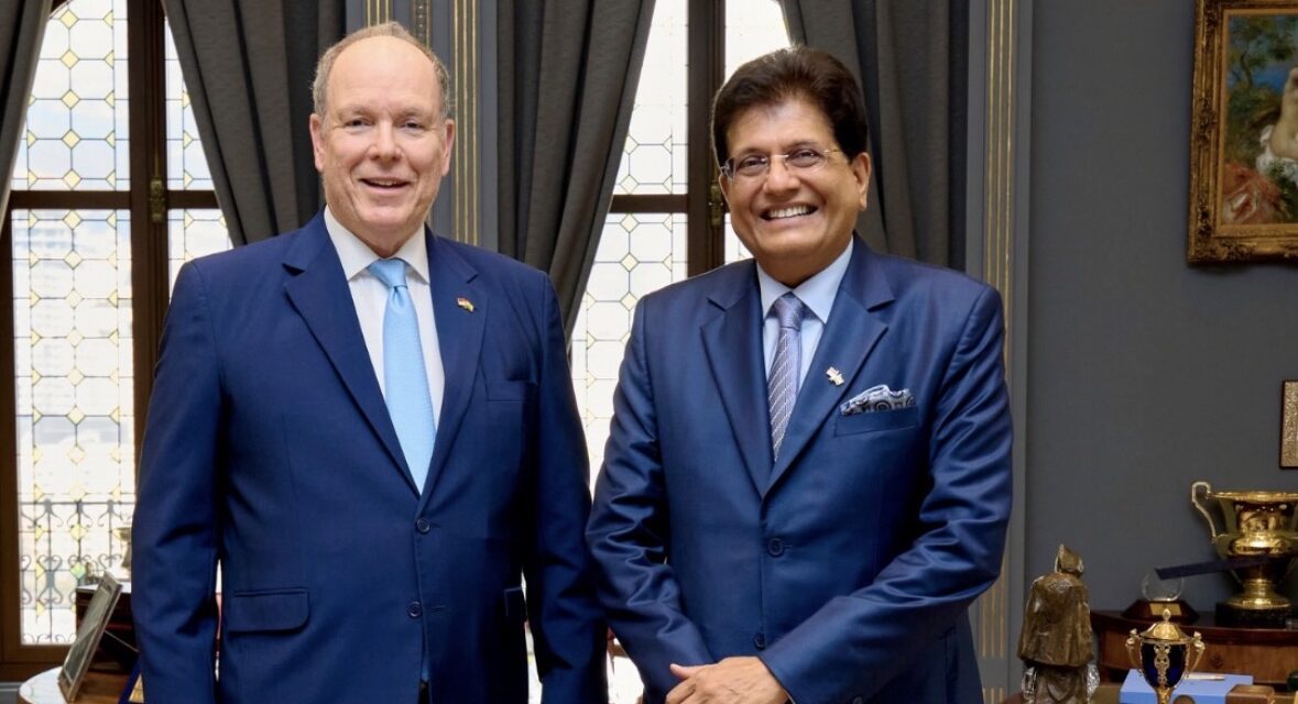 Prince Albert II welcomes Indian minister for strategic talks
