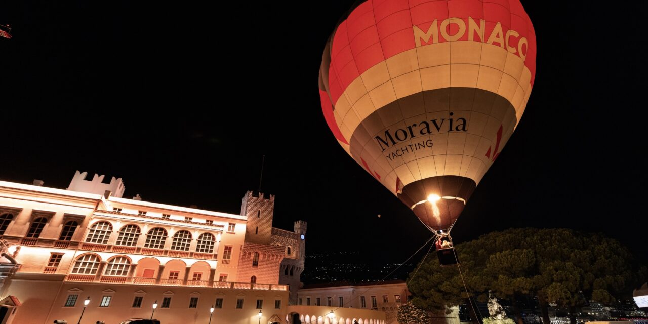 Monaco’s red-and-white balloon fills Palace Square, with a coast-to-coast US flight next