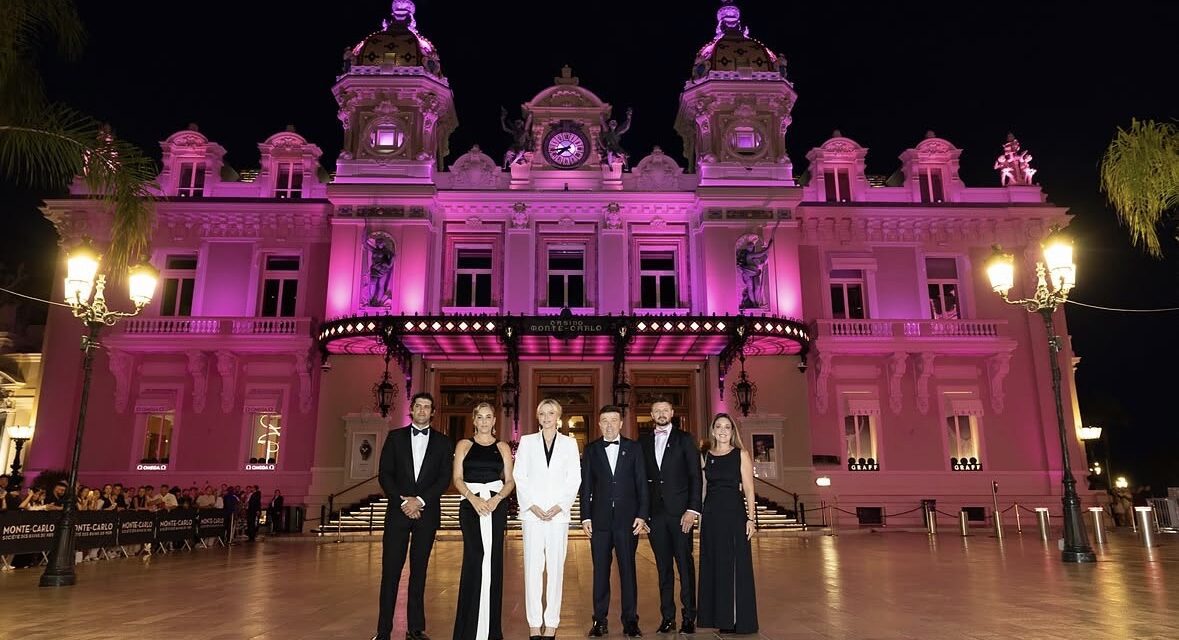 Princess Charlene paints the town pink