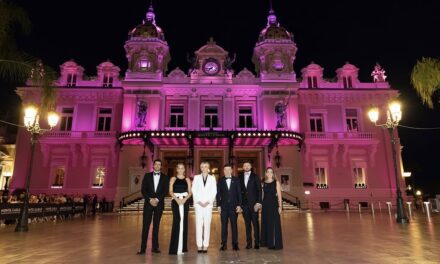 Princess Charlene paints the town pink