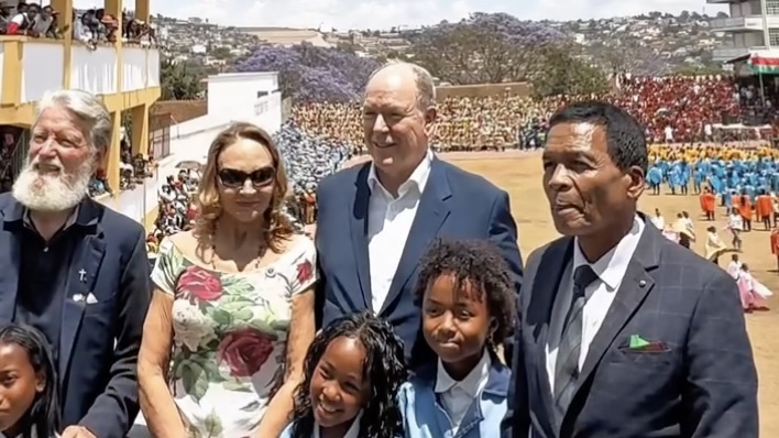 Prince Albert II opens new school during visit to Madagascar
